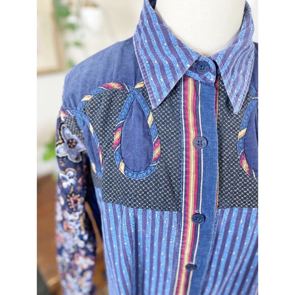 Koos of Course! Mixed Pattern Corduroy Button Down Shirt - Picture 6 of 14